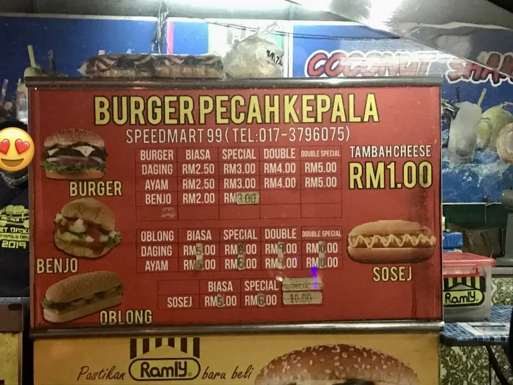 Ramly Burger Menu Malaysia Prices