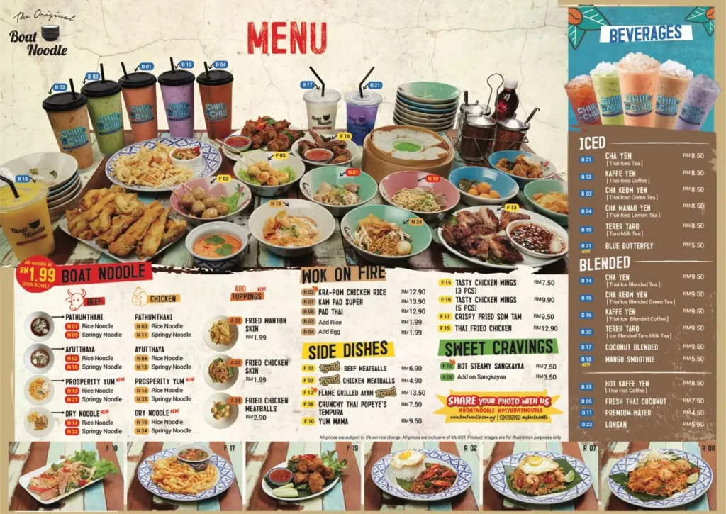 Boat Noodle Menu Malaysia Prices Updated