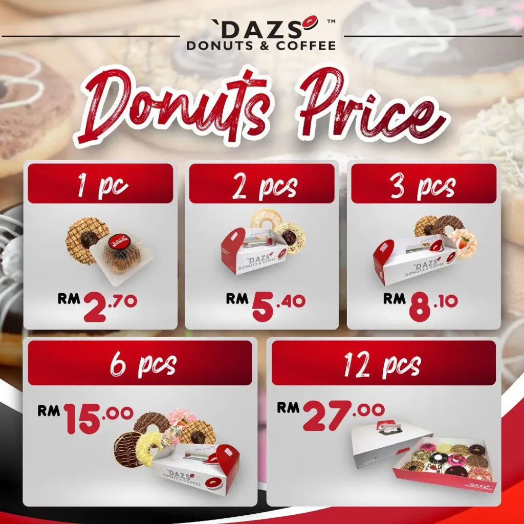 Dazs Donut & Coffee Malaysia Menu Prices 