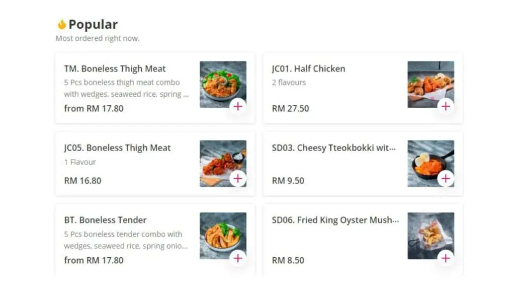 Jisoo Korean Fried Chicken Menu Malaysia Prices
