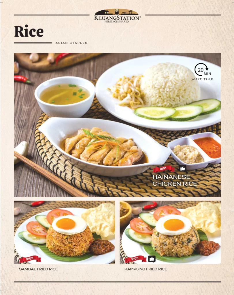 KLUANG STATION MENU RICE PRICES