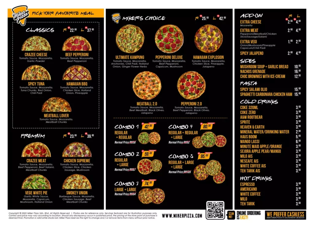 MENU MIKER PIZZA PREMIUM PIZZA PRICES