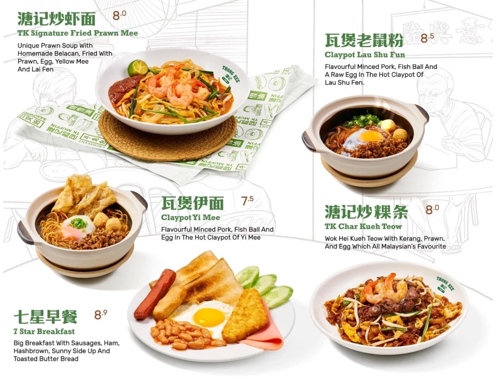 MENU THONG KEE FOOD PRICES'
