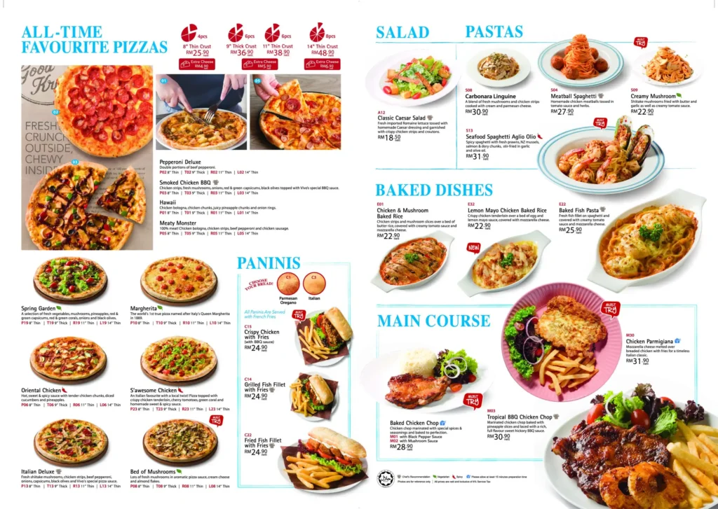 vivo pizza malaysia menu