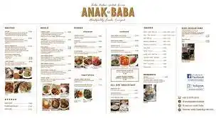 ANAK BABA Malaysia MENU WITH PRICES