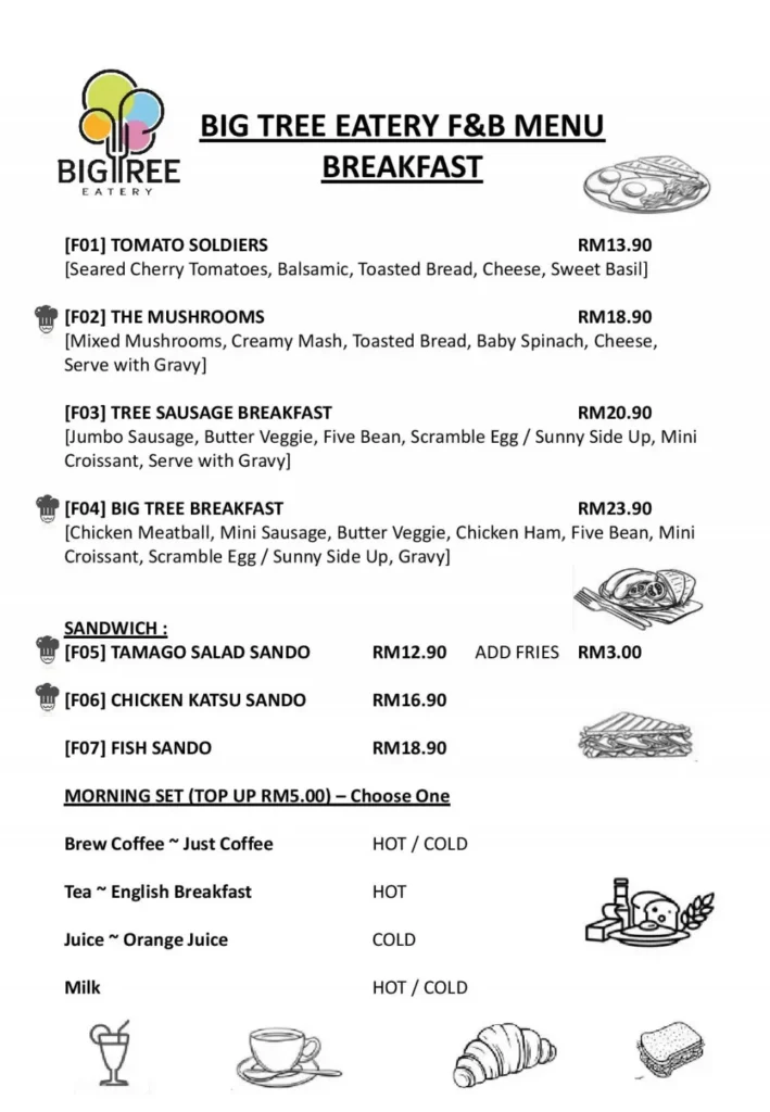 BIG TREE KITCHEN MALAYSIA MENU PRICES UPDATED 2024