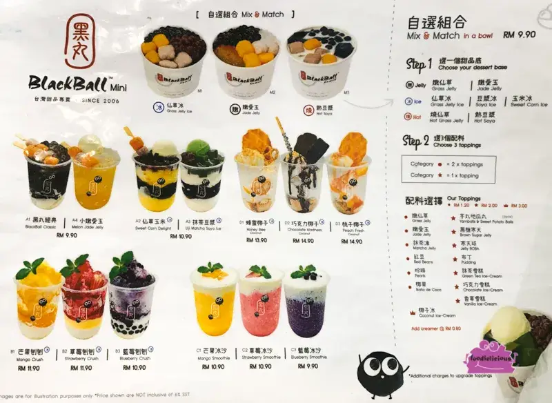 BLACKBALL MALAYSIA MENU PRICES 