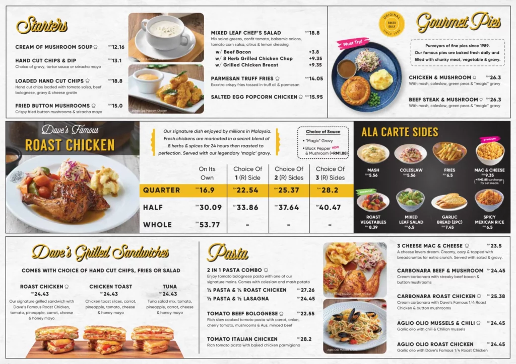 DAVE’S DELI FAMOUS ROAST CHICKEN PRICES