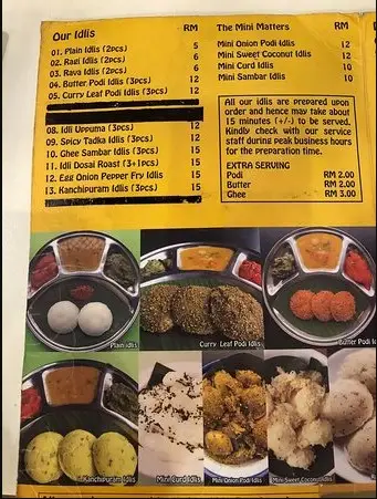 Idli Only Cafe Malaysia Menu Prices 
