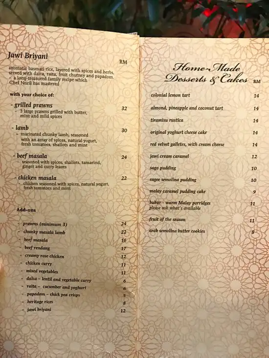 Jawi House Malaysia Menu PRICES UPDATED 2024 