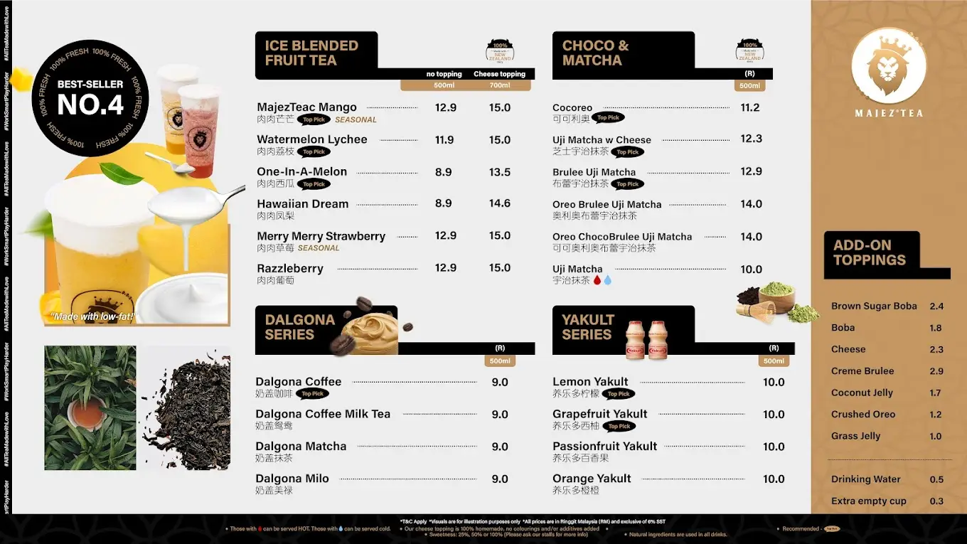 MAJEZ TEA MALAYSIA MENU PRICES 