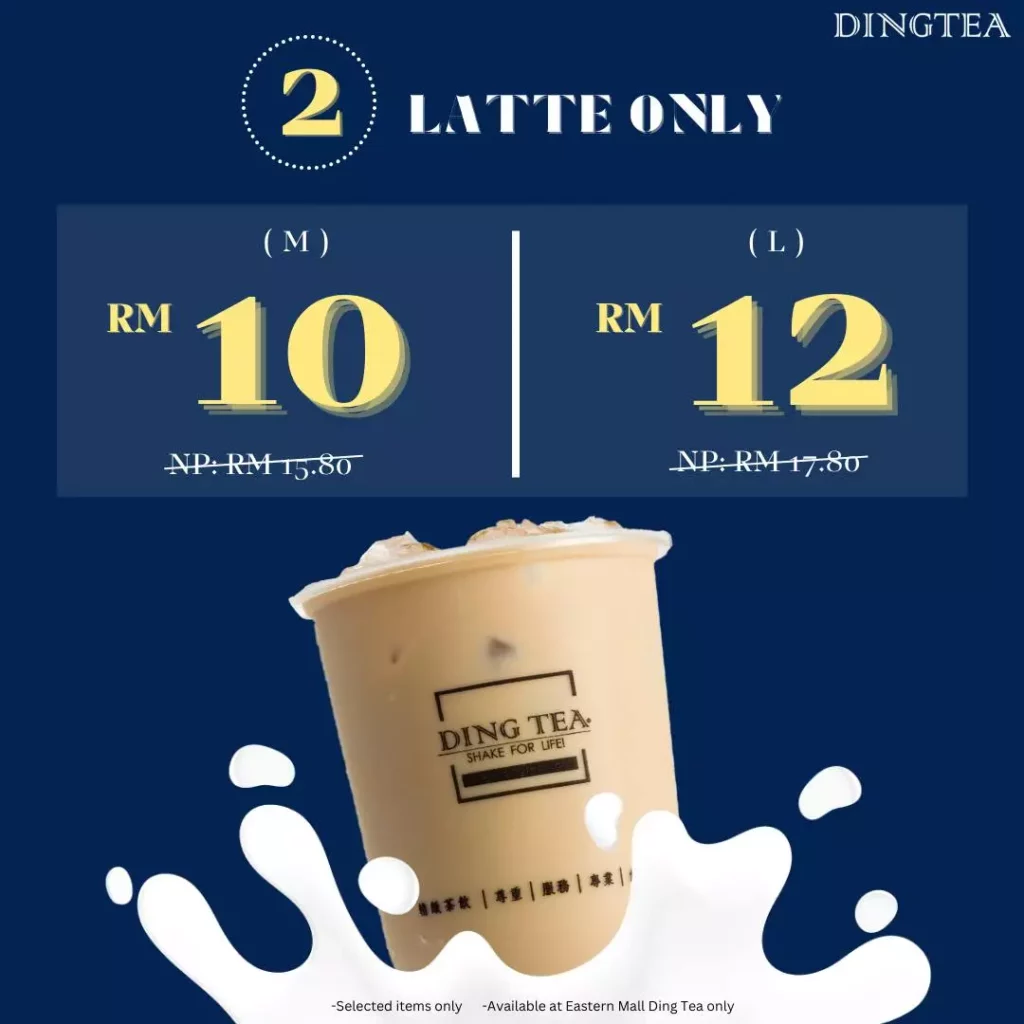 MENU DING TEA LATTE PRICES