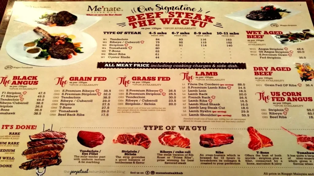 Me’nate Malaysia Menu Prices Updated FEBRUARY 2024