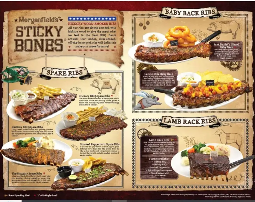 Morganfield’s Malaysia Menu Prices 