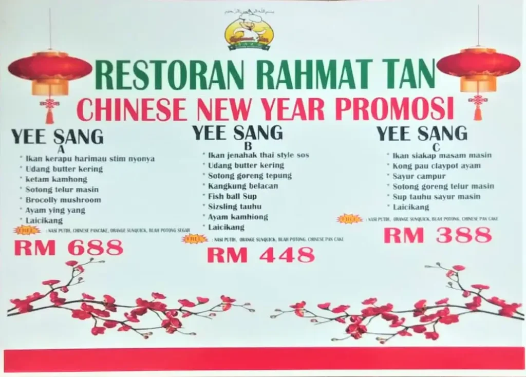 Restoran Rahmat Tan Malaysia Menu Prices