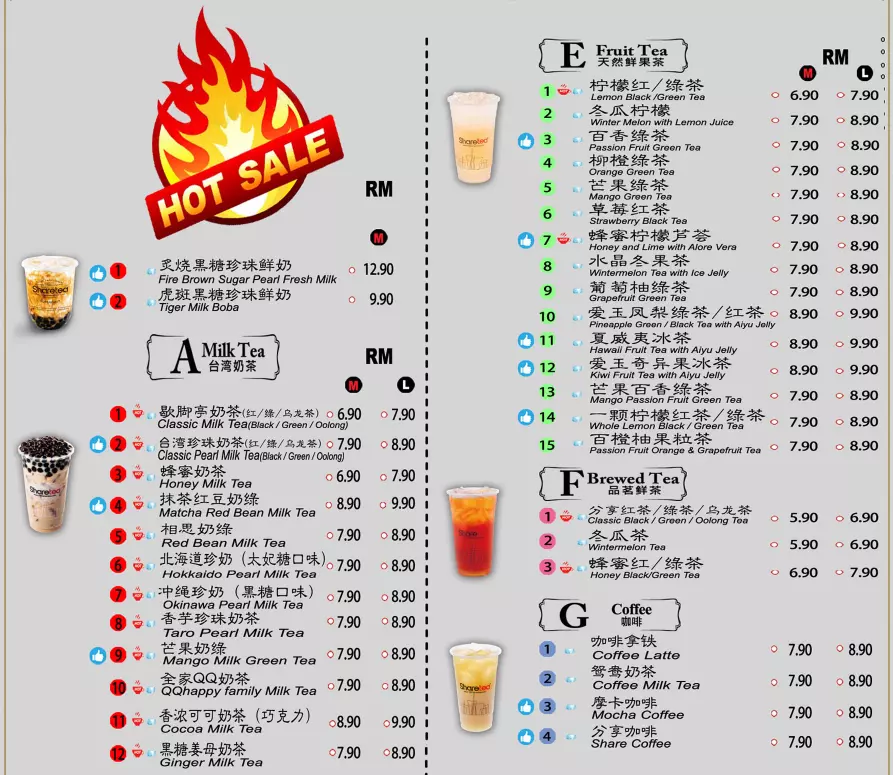 SHARETEA CREAMA PRICES