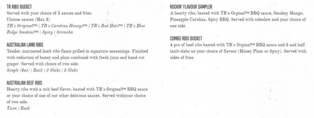 TONY ROMA’S WORLD FAMOUS RIBS & STEAKS PRICES