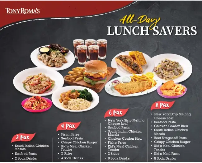 Tony Roma’s Malaysia Menu Prices 