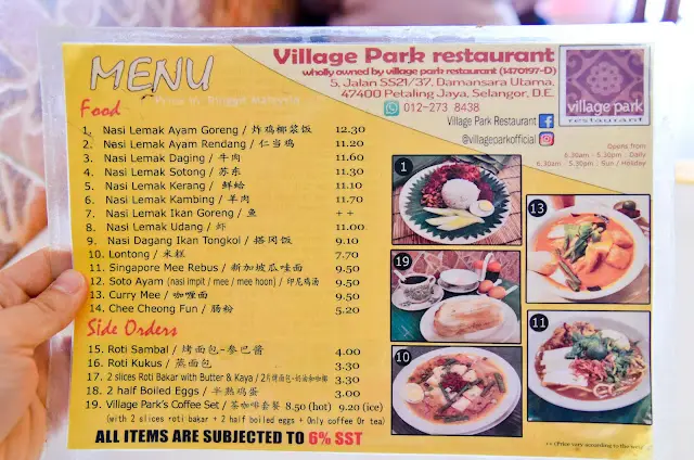 Village Park Malaysia Menu Prices Updated 2024