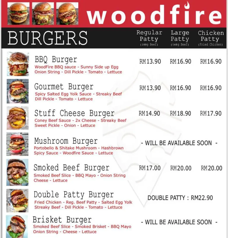 Woodfire Malaysia Menu Prices Updated 2024