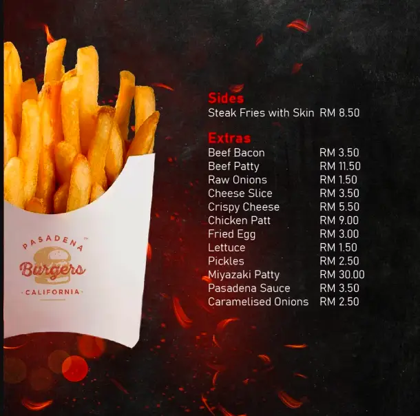 Pasadena Burger Malaysia Menu Prices 