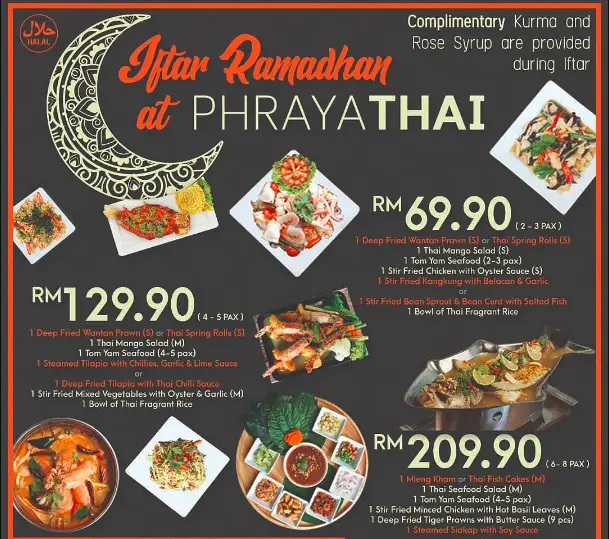 PHRAYA THAI MALAYSIA MENU PRICES 