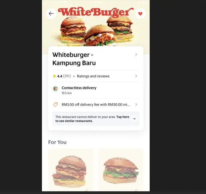 White Burger Malaysia Menu