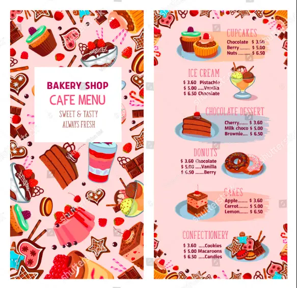 DELECTABLE CAKES MENU WITH PRICES